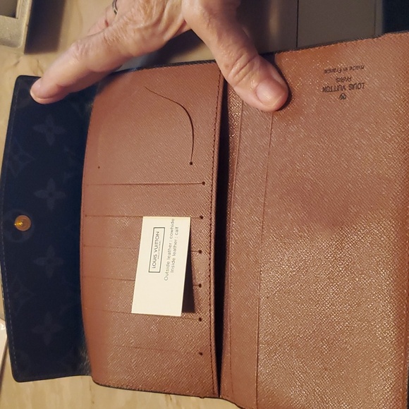 Logo brown leather Trim wallet - Picture 3 of 4